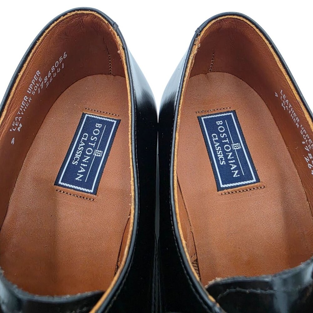 NEW Old Stock Bostonian USA Classics Black Leather Dress Shoes Mens 9M Oxfords - Picture 4 of 10